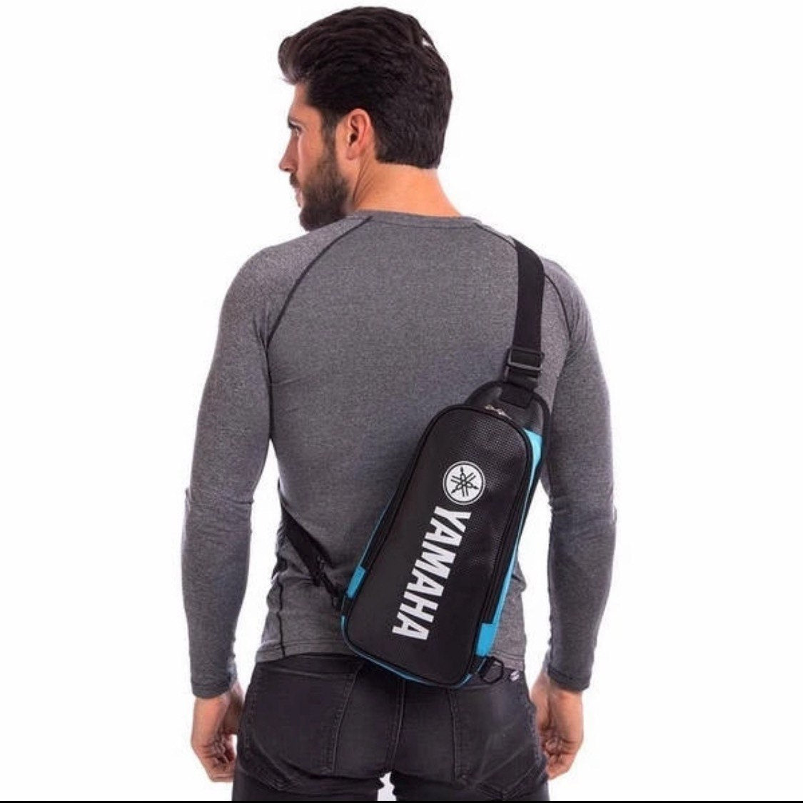 Bag with One Strap and Motorcycle Logo SUZUKI Y/B