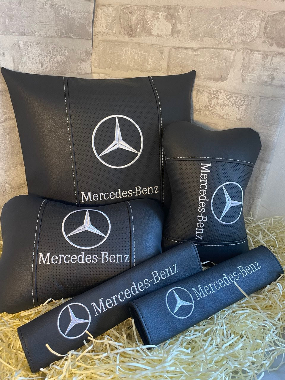 Lot Pillows Mercedes white Neck Support Pillow for Car Seat