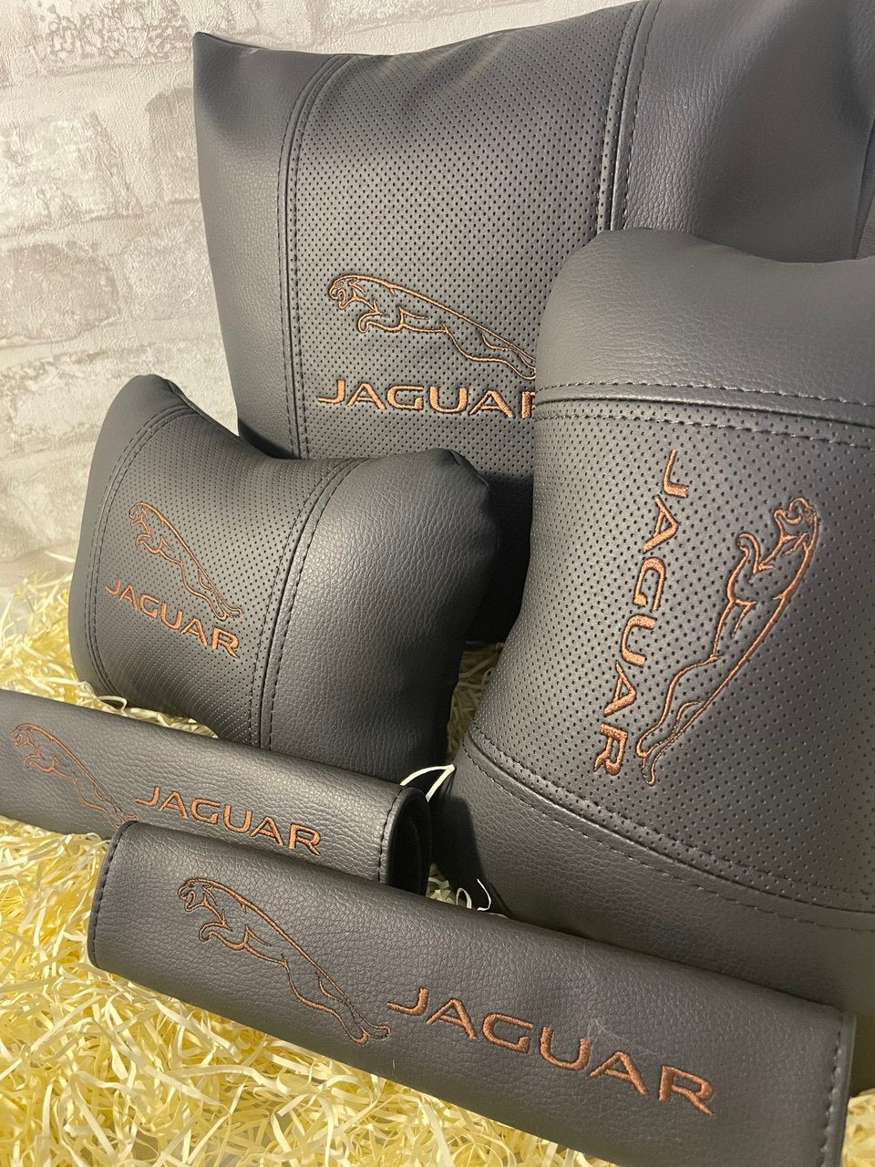 Lot Pillows  JAGUAR brown Neck Support Pillow for Car Seat