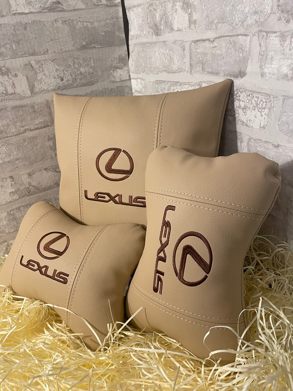 Lot Pillows Lexus Beige Neck Support Pillow for Car Seat