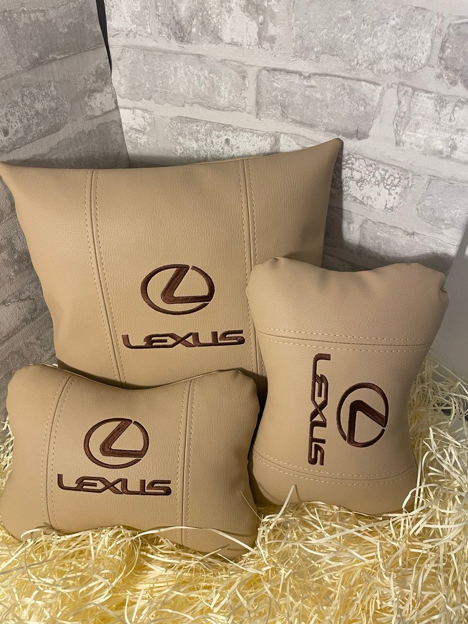 Lot Pillows Lexus Beige Neck Support Pillow for Car Seat