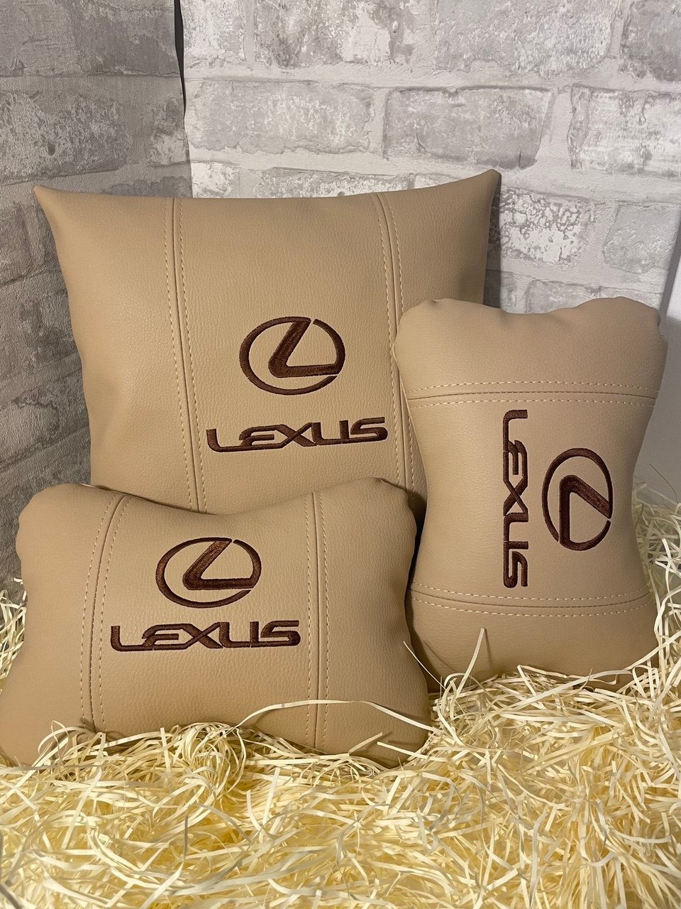 Lot Pillows Lexus Beige Neck Support Pillow for Car Seat