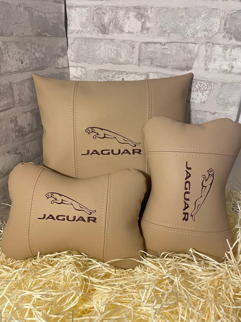 Lot Pillows Jaguar Beige Neck Support Pillow for Car Seat