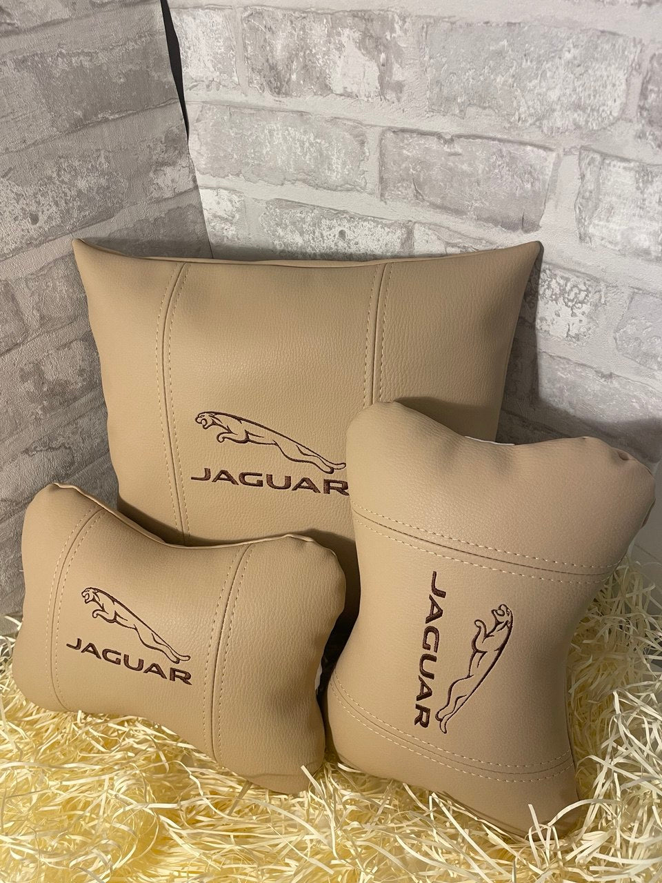 Lot Pillows Jaguar Beige Neck Support Pillow for Car Seat