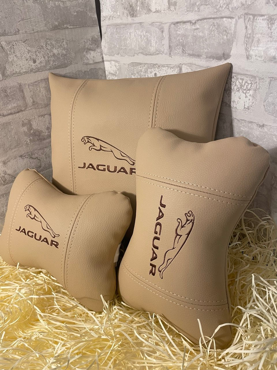 Lot Pillows Jaguar Beige Neck Support Pillow for Car Seat