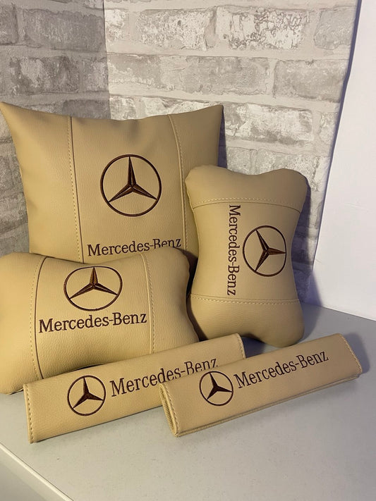 Lot Pillows Mercedes beige Neck Support Pillow for Car Seat