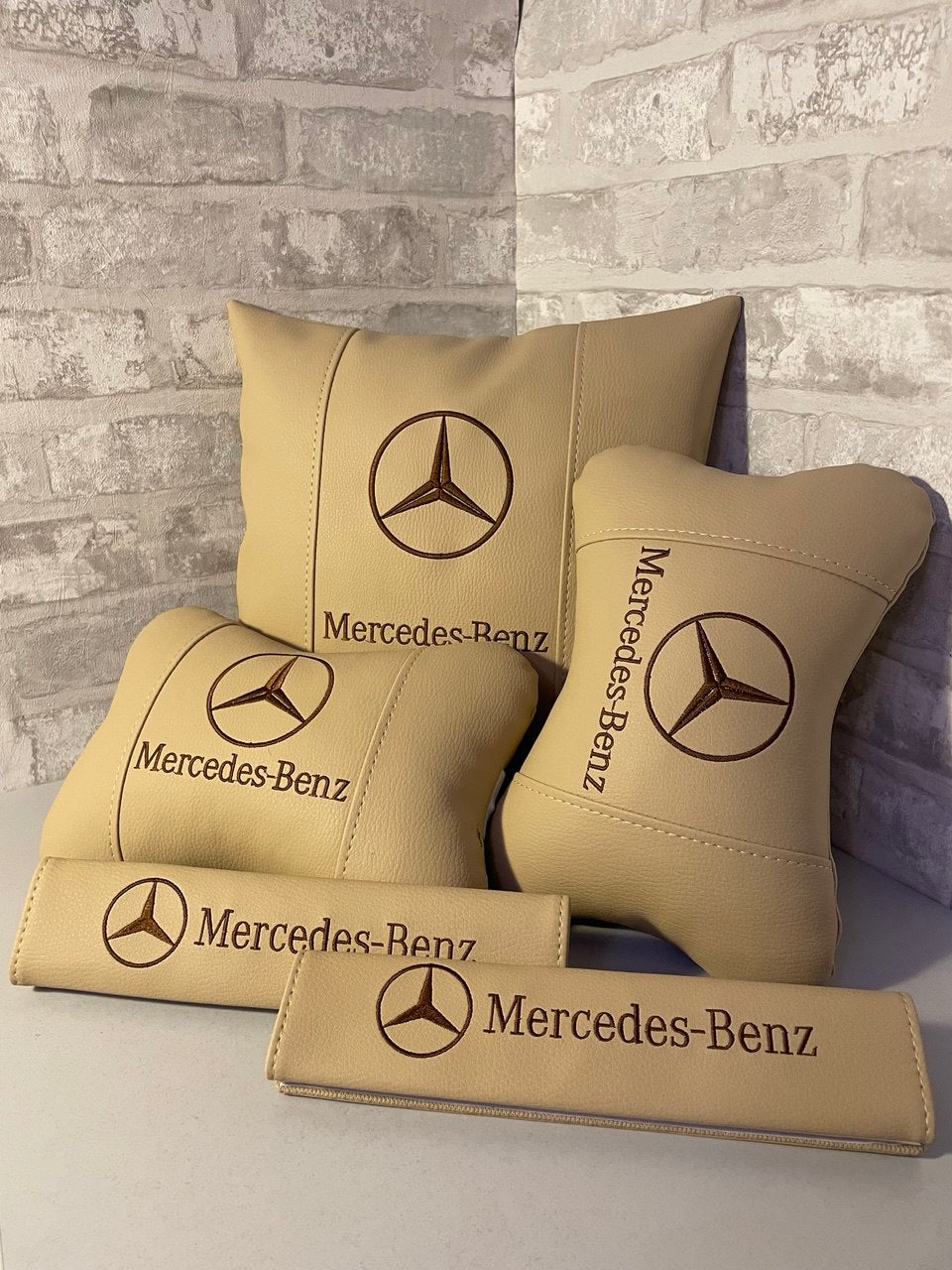 Lot Pillows Mercedes beige Neck Support Pillow for Car Seat