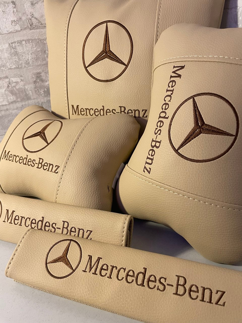 Lot Pillows Mercedes beige Neck Support Pillow for Car Seat