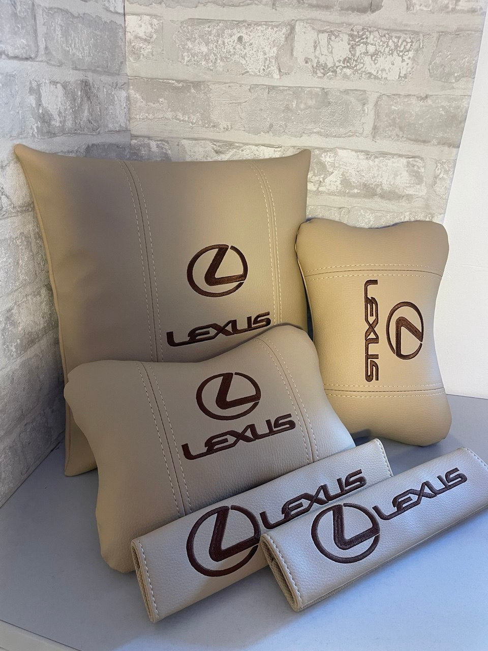 Lot Pillows  Lexus beige Neck Support Pillow for Car Seat