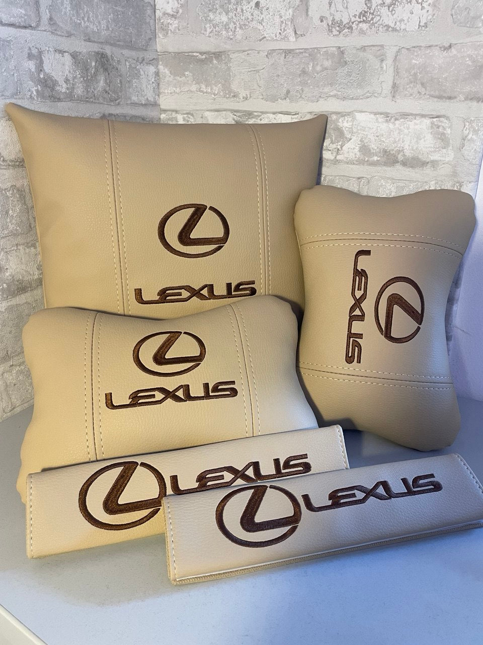 Lot Pillows  Lexus beige Neck Support Pillow for Car Seat