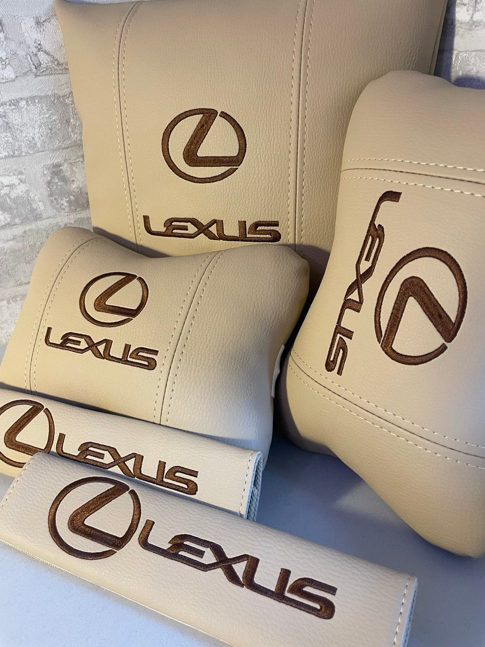 Lot Pillows  Lexus beige Neck Support Pillow for Car Seat