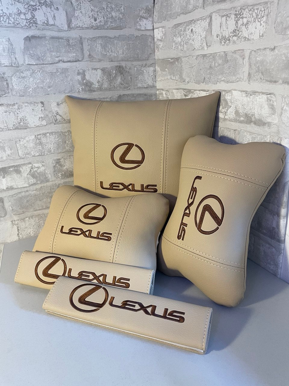 Lot Pillows  Lexus beige Neck Support Pillow for Car Seat